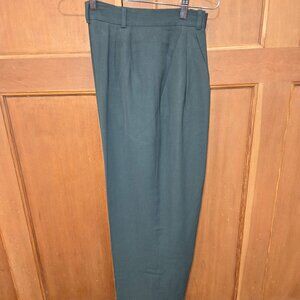 Liz Claiborne Women's Suit Trousers Size 8 Dark Olive Green Wool and Rayon Blend